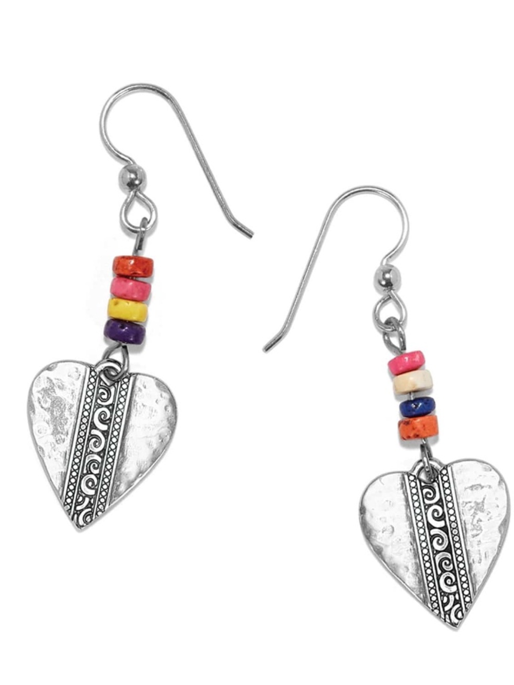 Brighton Mingle Medley Beaded Heart French Wire Earrings